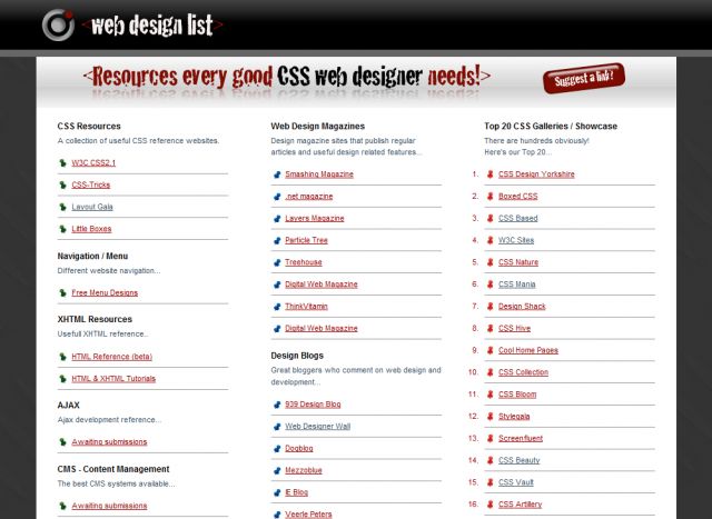 Web Design List screenshot