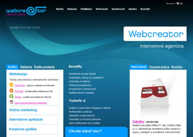 Webcreator screenshot