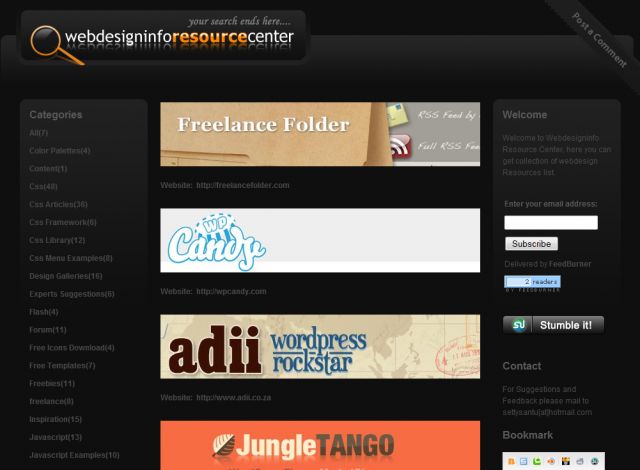 Webdesigninfo Resource Center screenshot