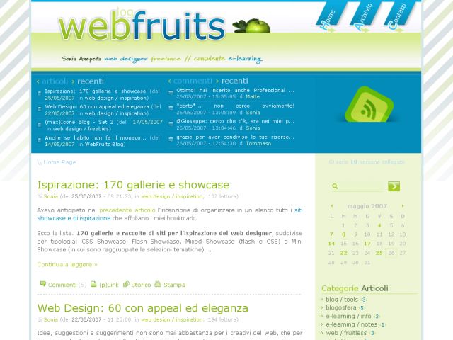 WebFruits Blog screenshot