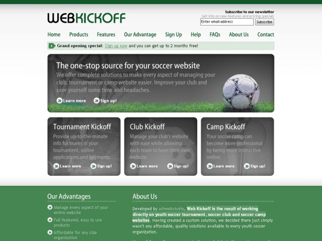 Web Kickoff screenshot