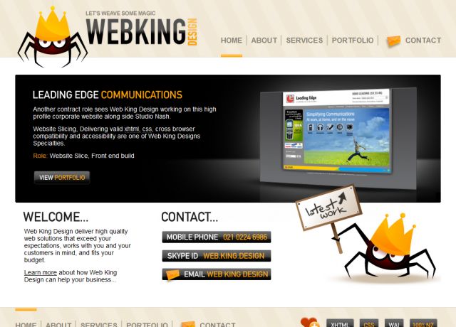 web king design screenshot