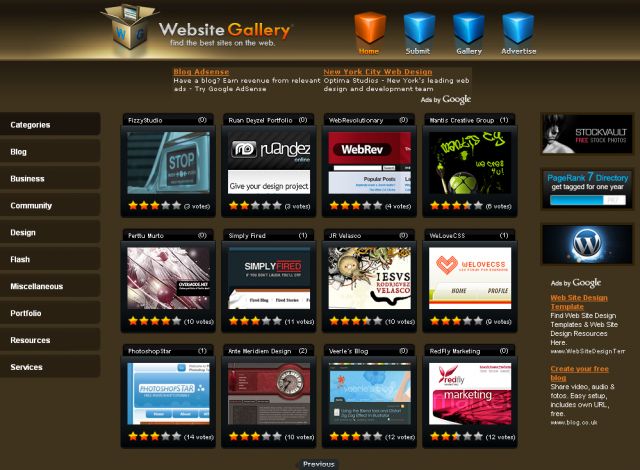 Website Gallery screenshot