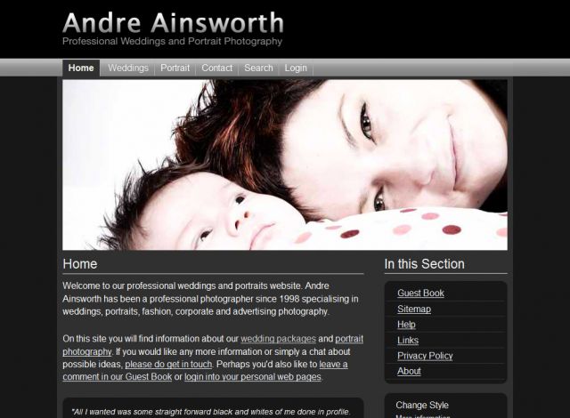 Andre Ainsworth Weddings screenshot