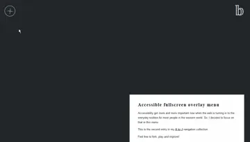 Accessible Fullscreen Overlay Menu