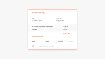 Bootstrap 4 Tracking Order Purchase Reciept With Progress